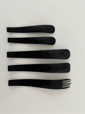 German Mono Filio Designer Matte Black Lightweight Cutlery Set